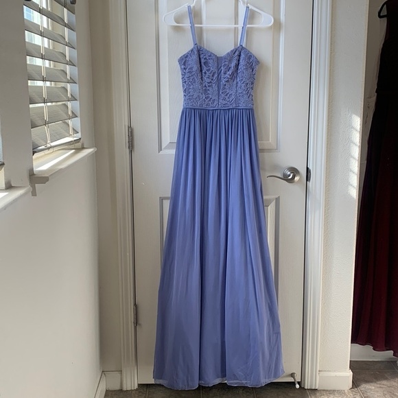NWT BCX Dress Lace Mesh Insert Optional Strap Purple Gown size 1 XS - Picture 3 of 13